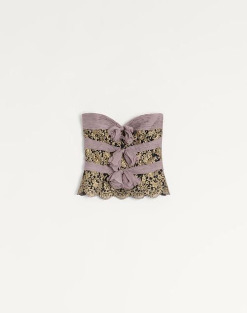 Valentino - Chiffon Top - Grey/mauve/gold - Woman - Shirts And Tops