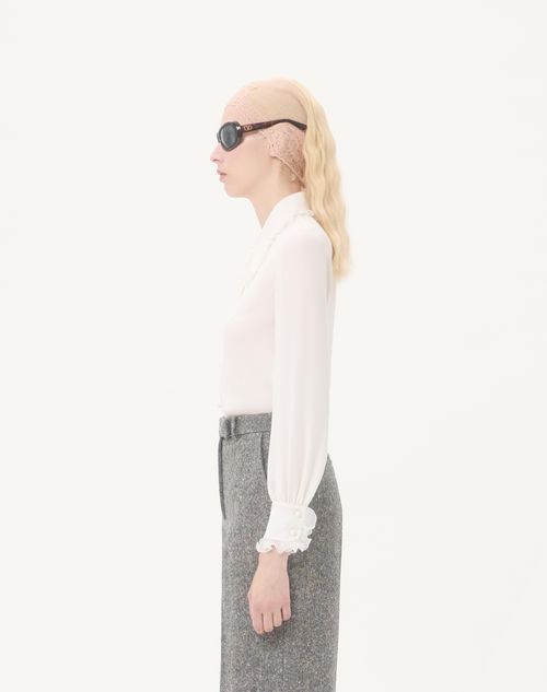 Valentino - Crepe De Chine Shirt - Ivory - Woman - Shirts And Tops