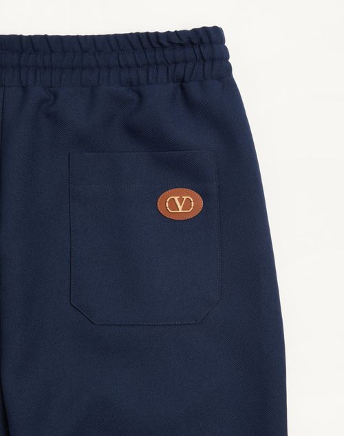 Valentino - Hose Aus Nylon Mit Vlogo-applikation - Blau - Mann - Hosen Und Shorts