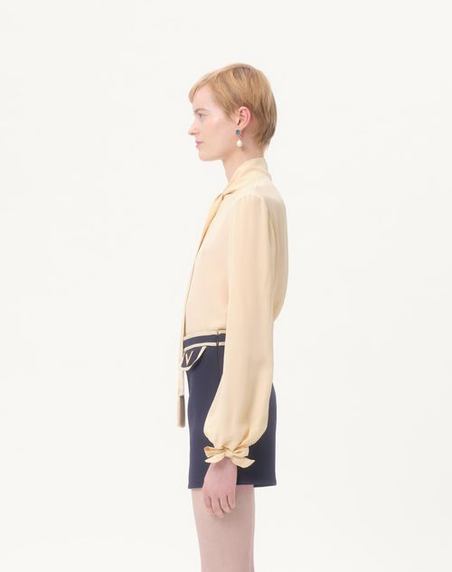 Valentino - Crepe De Chine Shirt - Birch - Woman - Shirts And Tops
