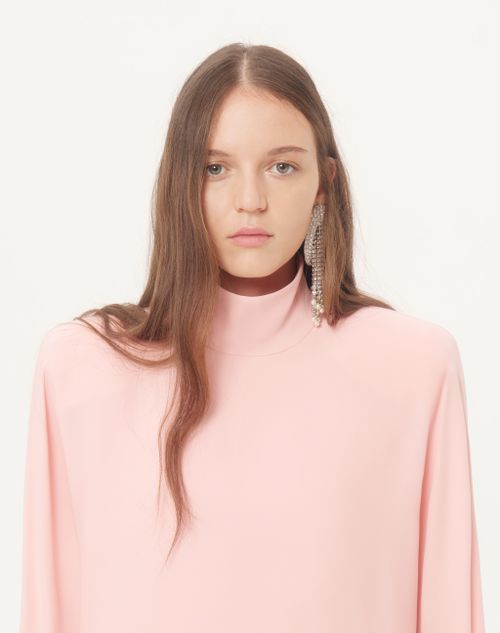 Valentino - Georgette Midi Dress With Feathers - Pink/purple - Woman - Dresses