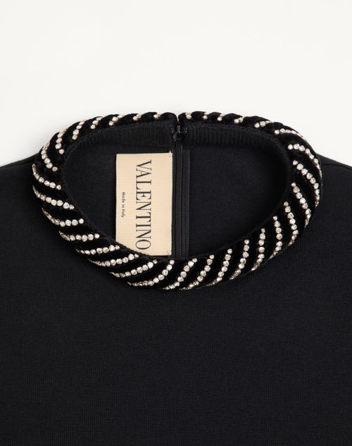 Valentino - Valentino Embroidered Wool Sweater - Black - Woman - Knitwear