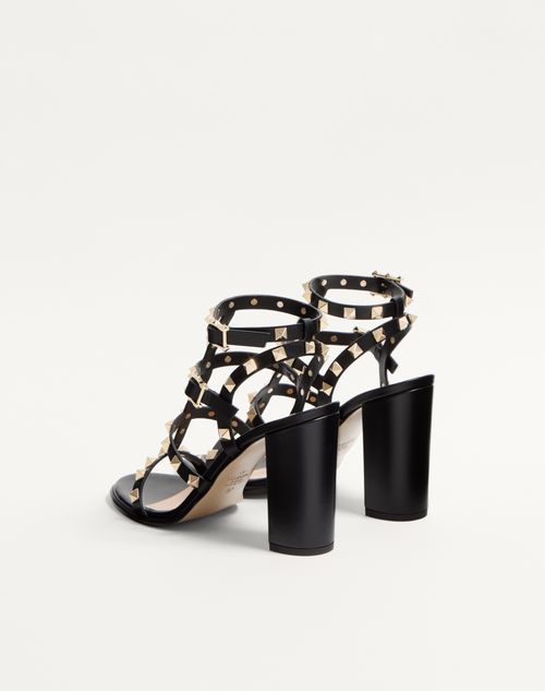 Valentino Garavani - Rockstud Ankle Strap Sandal 90 Mm - Black - Woman - Sandals