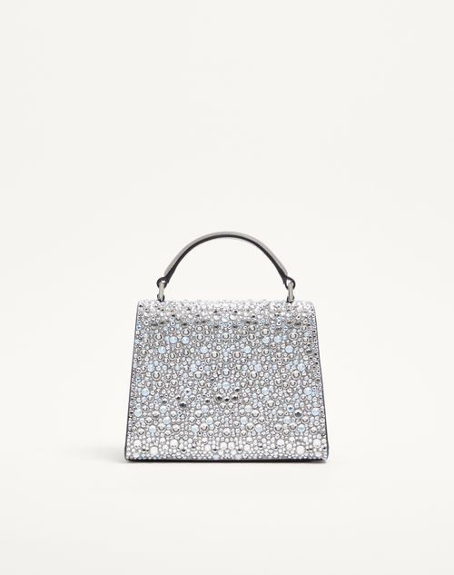 Valentino Garavani - Vsling Mini Handbag With Sparkling Embroidery - Silver/crystal - Woman - Top Handle Bags