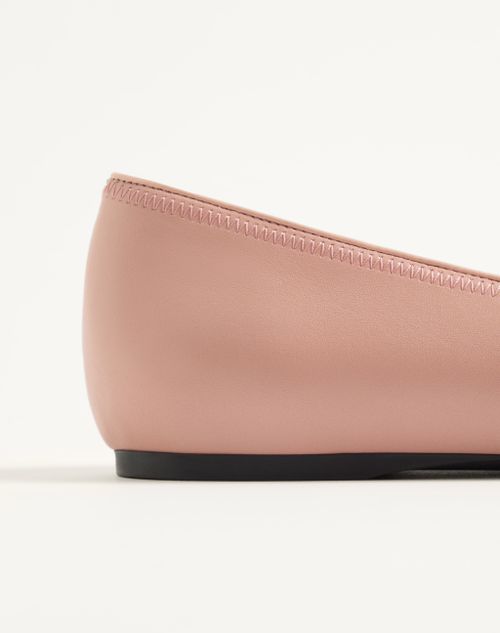 Valentino Garavani - Vlogo Signature Ballerina In Nappa 05mm - Phard - Woman - Ballerinas