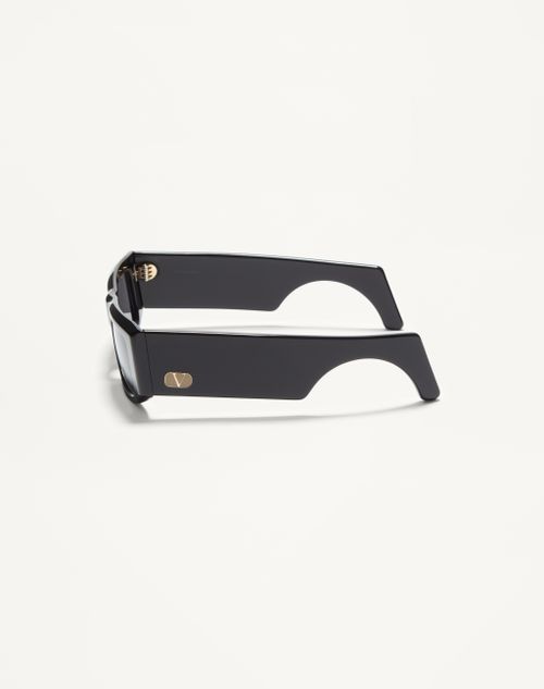 Valentino - Rectangular Acetate Eyewear - Black/gray - Unisex - Eyewear