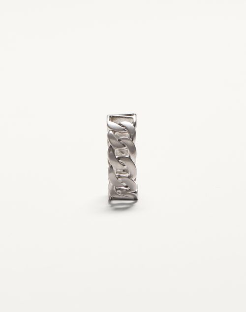 Valentino Garavani - Vlogo Signature Metal Ring - Palladium - Man - Jewelry