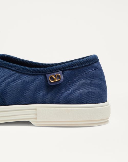Valentino Garavani - Bay By Bay Ballerina Sneakers In Canvas - Indigo/ivory - Woman - Sneakers