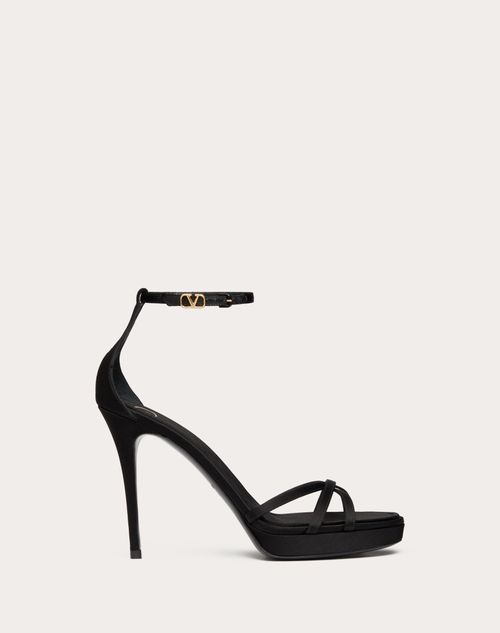 Shop Valentino Garavani Garavani Eveninglam Satin Platform Sandal 120mm Woman Black 41.5