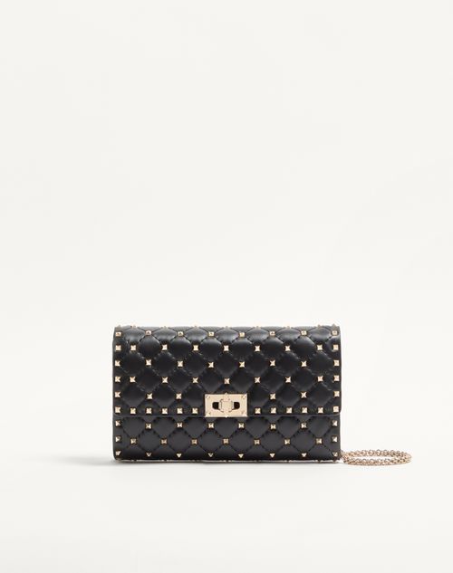 Valentino Garavani Rockstud Spike Nappa Leather Crossbody Clutch Bag Woman Black Onesize