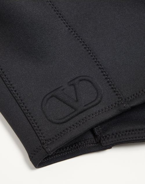 Valentino Garavani - Vlogo Signature Jersey Hood With Zip - Black - Woman - Hats And Gloves