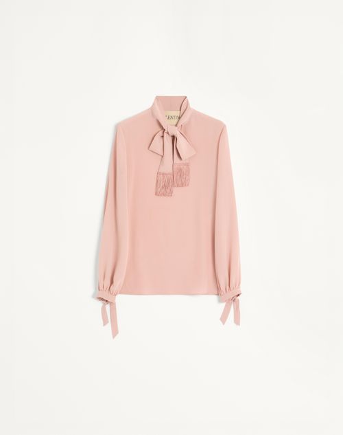 Valentino - Crepe De Chine Shirt - Vintage Rose - Woman - Shirts And Tops