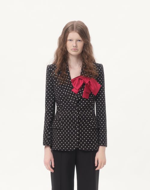 Valentino - Supergran Plusdepois Print Jacket - Black/birch - Woman - Jackets And Blazers
