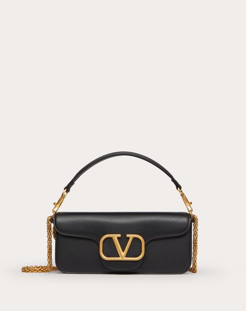 Valentino Garavani Garavani Locò Calfskin Shoulder Bag Woman Black Uni In Black