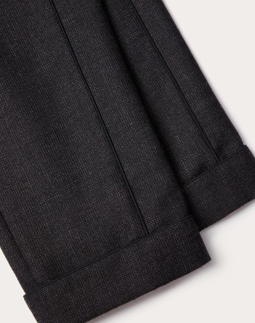 Valentino - Wool Tweed Pajama Pants - Black - Man - Pants And Shorts