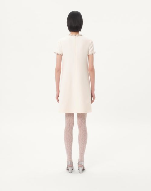 Valentino - Embroidered Crepe Couture Short Dress - Ivory - Woman - Dresses