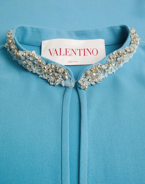 Valentino - Kaftan Dress In Embroidered Cady Couture - Sky Blue - Woman - Gowns
