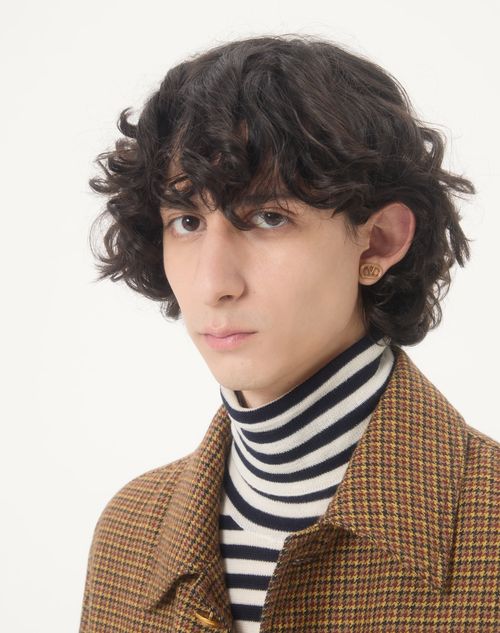 Valentino Garavani - Valentino Garavani Ovalette Metal Earrings - Gold - Man - Jewellery