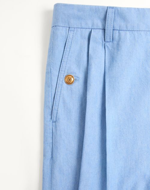 Valentino - Cuffed Denim Bermuda Shorts - Denim - Man - Denim