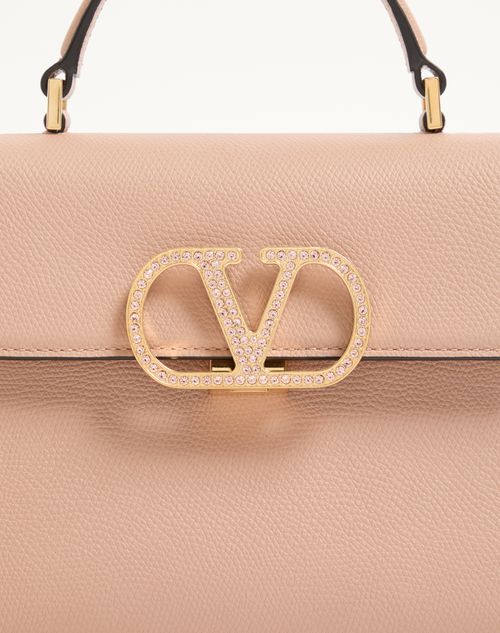 Valentino Garavani - ヴァレンティノ ガラヴァーニ Vスリング ジュエルエンブロイダリー スモール ハンドバッグ - ベビーピンク - ウィメンズ - トップハンドルバッグ
