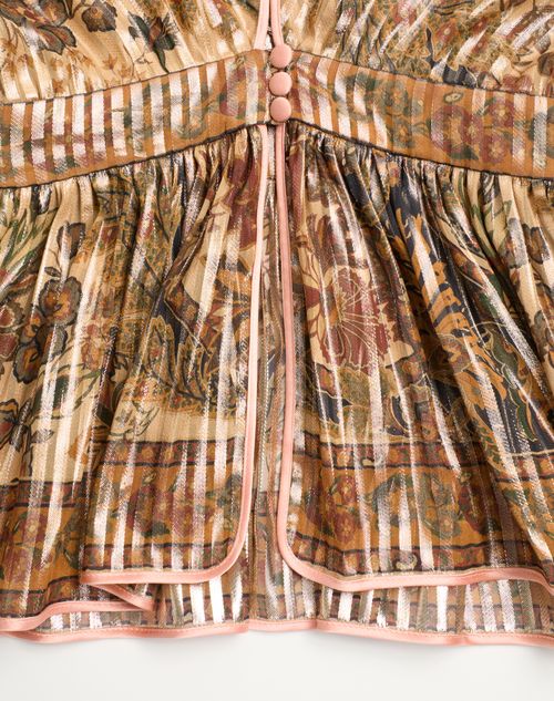 Valentino - Pekin Shirt With Cashmere Voyage Imaginaire Print - Multicolor - Woman - Shirts And Tops