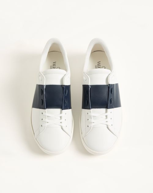 Valentino Garavani - Open Royco Sneaker In Nappa Calfskin - White/blue - Man - Sneakers