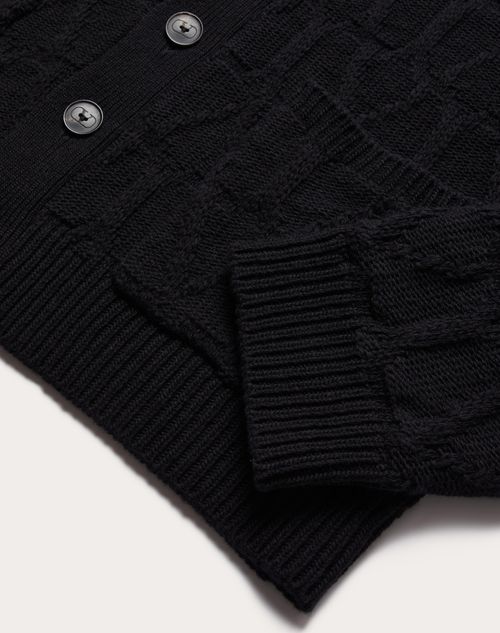 Valentino - トワル イコノグラフ柄 ウール カーディガン - ブラック - メンズ - ニット