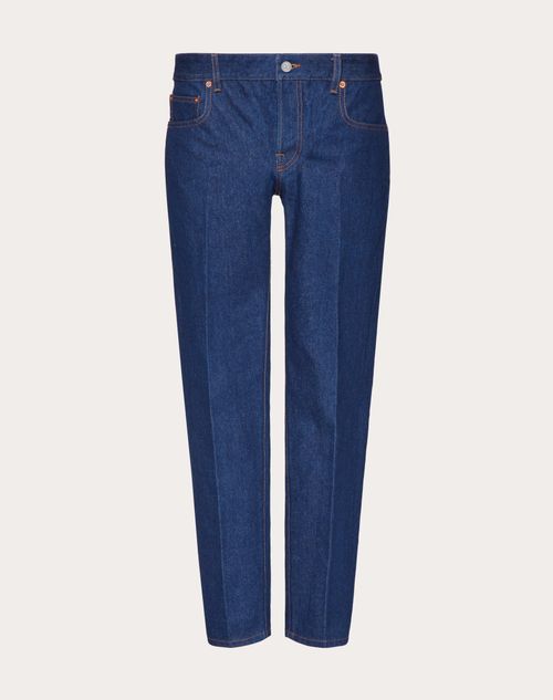 Valentino Denim Trousers With Maison Tailoring Label In Denim