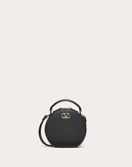 Valentino Garavani Vlogo Signature Calfskin Mini Bag Woman Black Uni In Brown
