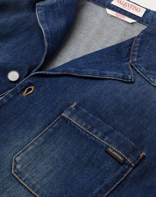 Valentino - Denim Chambray Bowling Shirt - Denim - Man - Denim