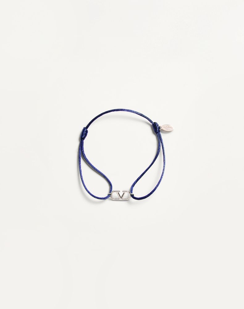 Valentino Garavani Men's Ultramarine Vlogo Signature Cotton Bracelet Man Uni