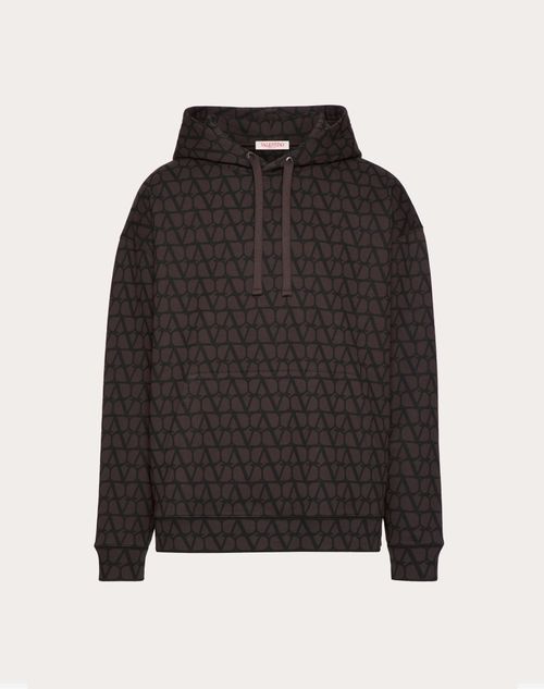 Shop Valentino Cotton Hooded Sweatshirt With Toile Iconographe Print In Black