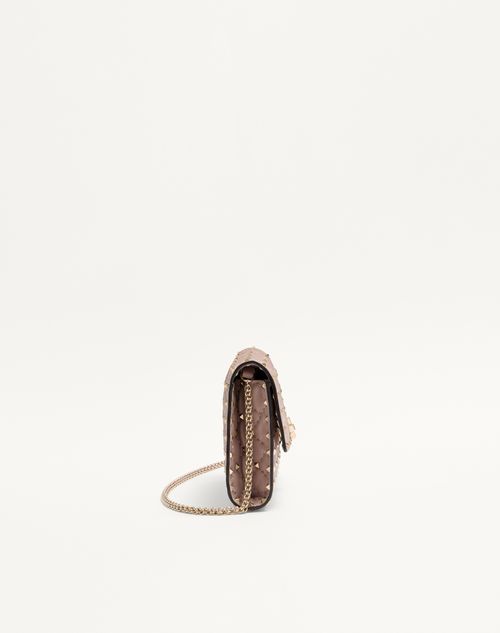 Valentino Garavani - Rockstud Spike Nappa Leather Crossbody Clutch Bag - Poudre - Woman - Shoulder Bags