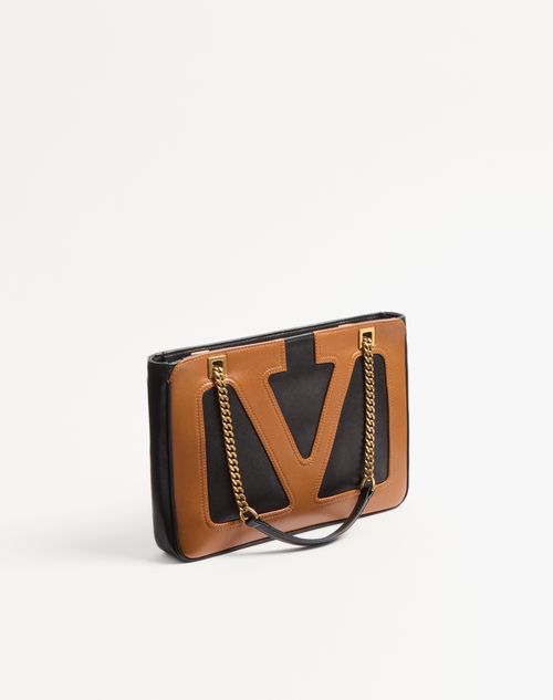 Valentino Garavani - Valentino Garavani Viva Superstar Small Nappa Leather Shopping Bag - Black/spice - Woman - Totes