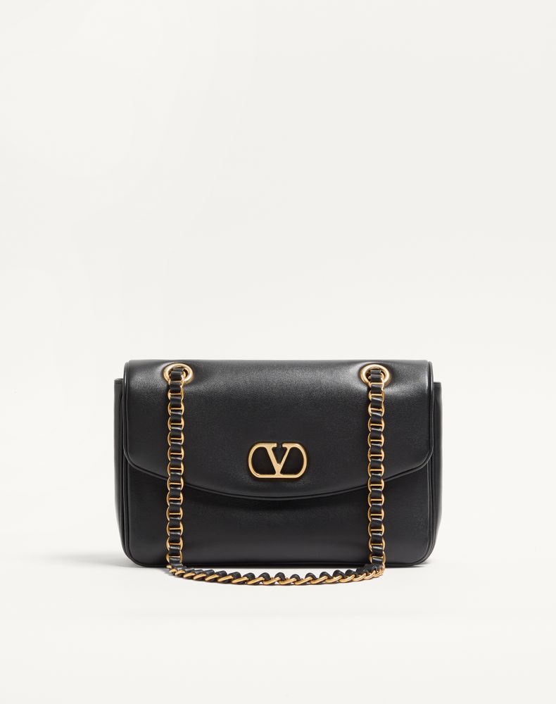 Valentino Garavani Women's Black Djuna Medium Chain Bag In Nappa Leather Woman Uni