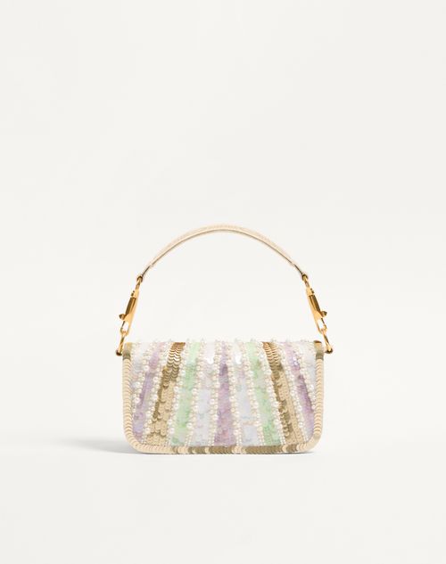 Valentino Garavani - Valentino Garavani Locò Small Embroidered Shoulder Bag With Jewel Logo - Multicolor - Woman - Shoulder Bags