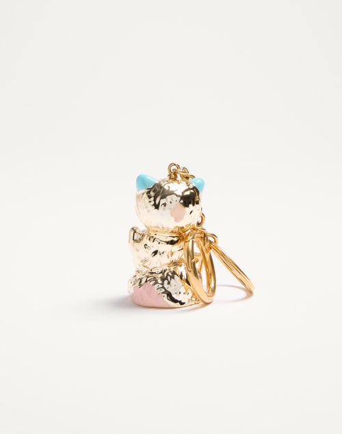 Valentino Garavani - Valentino Garavani Le Chat De La Maison Nylon Bag Charm With Key Ring - Antique Brass - Woman - Bag Charms And Keyrings