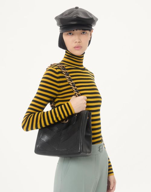 Valentino - Striped Wool Sweater - Black/yellow - Woman - Knitwear