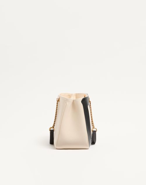 Valentino Garavani - Valentino Garavani Viva Superstar Small Nappa Leather Shopping Bag - Butter/black - Woman - Totes