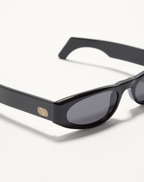 Valentino - Geometric Acetate Eyewear - Black/gray - Unisex - Eyewear