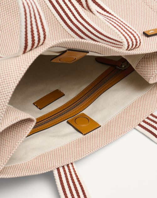 Valentino Garavani - Valentino Garavani Antibes Canvas Bag - Natural/tobacco - Man - Totes