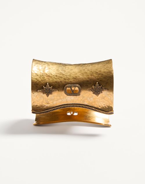 Valentino Garavani - Cuffy Antiqued Metal Bracelet - Antique Brass - Woman - Jewellery