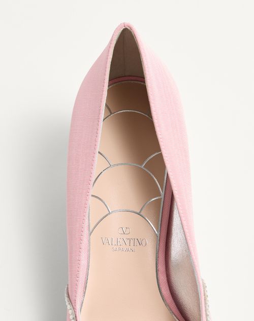 Valentino Garavani - Bowow Pumps In Moirè Fabric With Crystals 45mm - Rock Pink/silver - Woman - Pumps