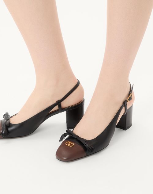 Valentino Garavani - Valet Du Roi Kidskin Slingback Pumps 60mm - Black/coffe - Woman - Pumps