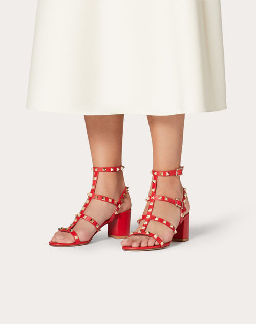 Valentino Garavani - ロックスタッズ カーフスキン ストラップサンダル 60mm - ピュアレッド - ウィメンズ - サンダル