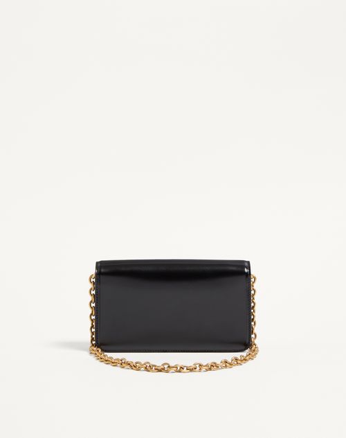 Valentino Garavani - Valentino Garavani Vain Clutch Bag In Shiny Calfskin - Black - Woman - Clutches