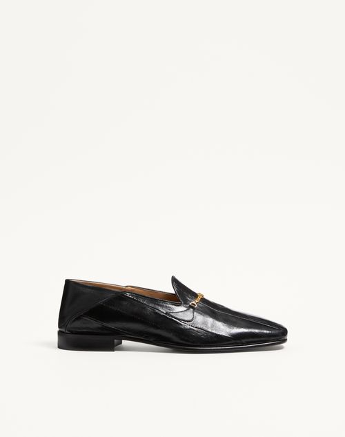 Valentino Garavani - Jiggie Loafer In Anguilla And Nappa Leather - Black - Man - Loafers And Driver