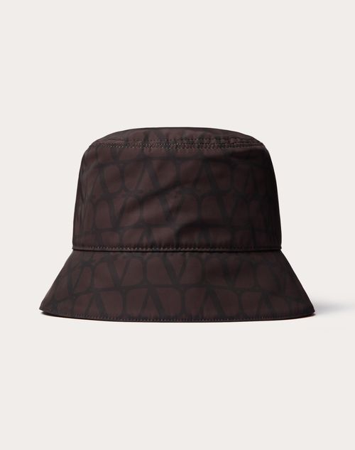 Valentino Garavani Toile Iconographe Nylon Bucket Hat In Ebony