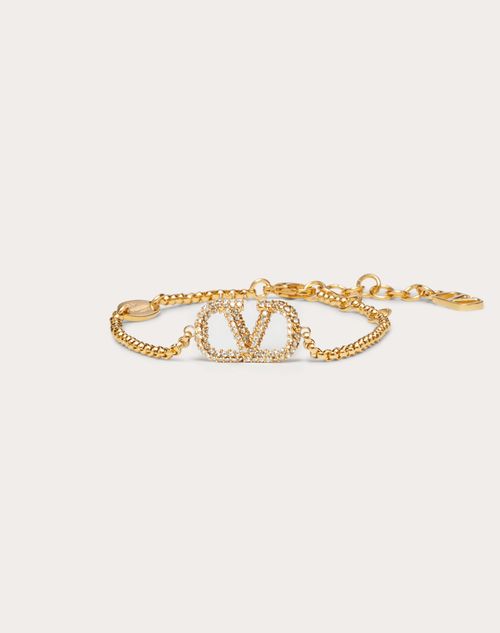 Vロゴ シグネチャー メタル ブレスレット for 女性 インチ ゴールド Vロゴ シグネチャー メタル ブレスレット for 女性 インチ ゴールド