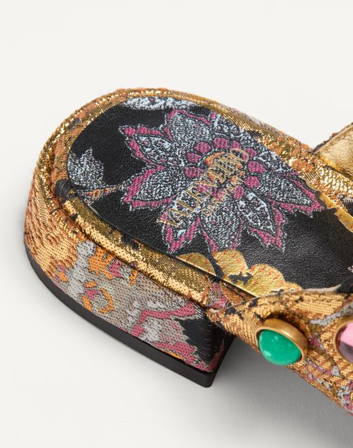 Valentino Garavani - Preshoes Sandal In Apres L'hiver Jacquard Fabric With Crystals 20mm - Multicolor - Woman - Sandals